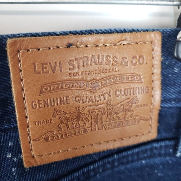 Levis Premium Wedgie Icon Ankle Dark Speckled Button Fly Jeans Womens Size 31 - Picture 5 of 13